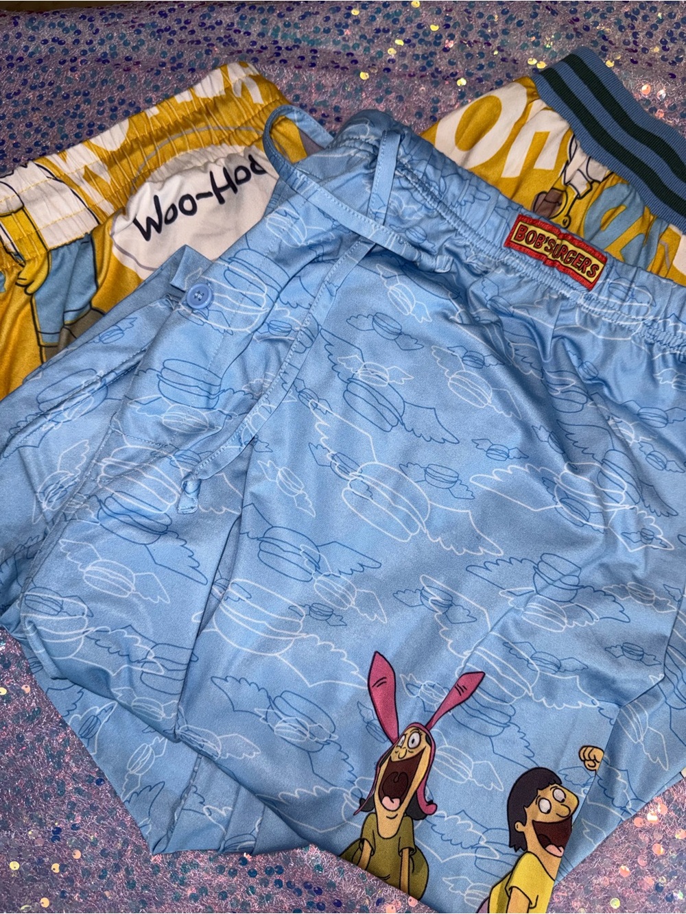 2926-Character Print Lounge Pants- Bobs Burger & Simpsons